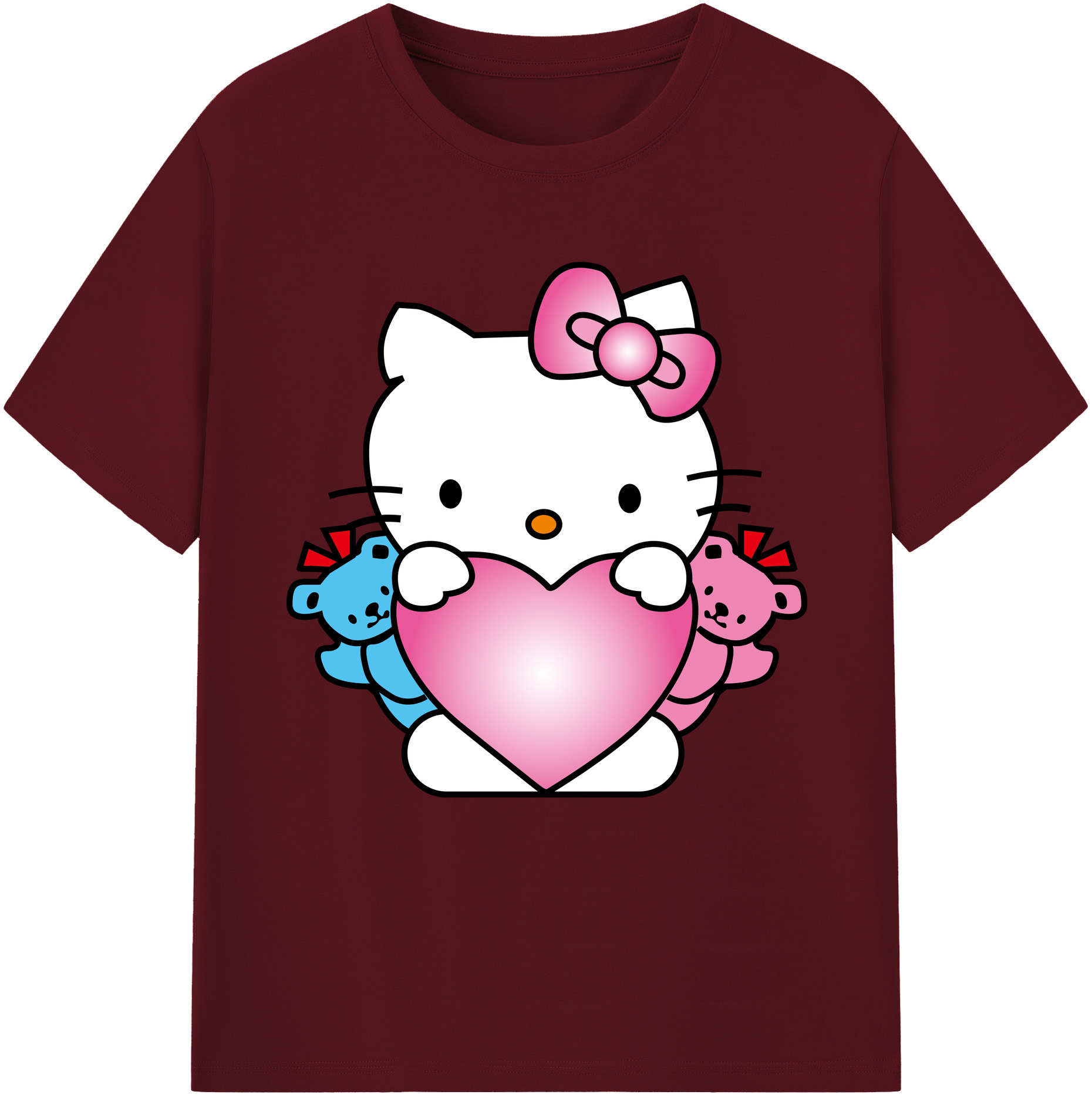 （画像用） Hello Kitty ハローキティ 綿100％半袖Tシャツ（フロントプリント）